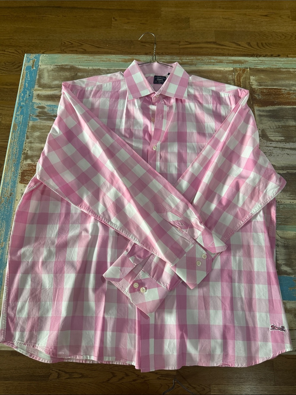 Le Tigre Pink and White Gingham Button-Down Shirt